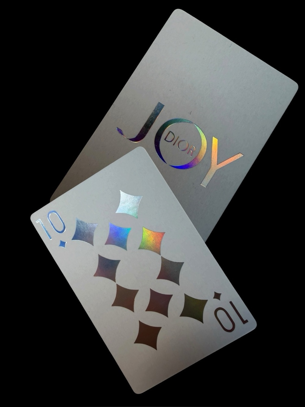 Dior JOY Holographic JOY Card - Iridescent Blue-Purple Logo w/magnetic case